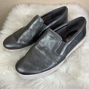 Michael Kors Gray Metallic Slip On Sneakers